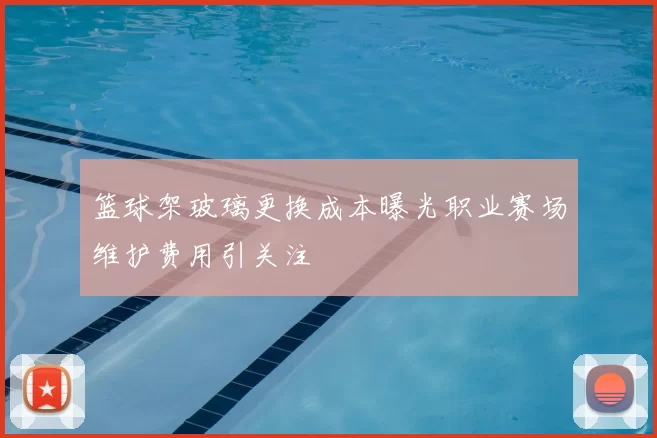 篮球架玻璃更换成本曝光职业赛场维护费用引关注